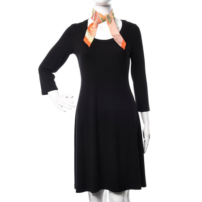 Hermes Silk Cheval Phoenix Twilly Orange Jaune Vif Vert 2 of 5