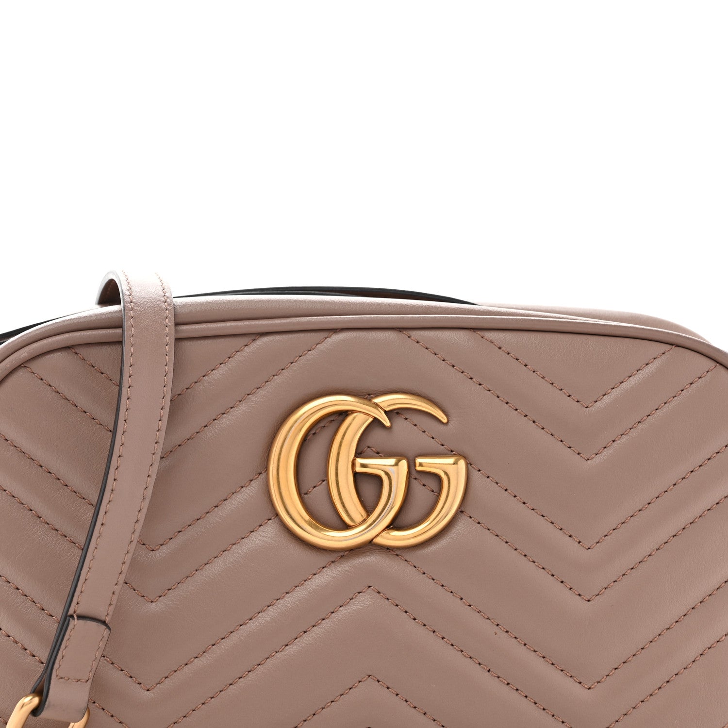Gucci Calfskin Matelasse Small GG Marmont Chain Shoulder Bag Porcelain Rose 9 of 13