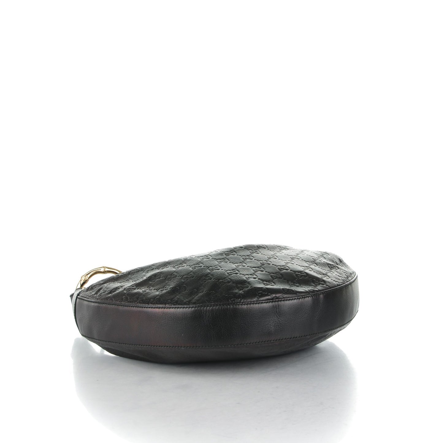 Guccissima Half Moon Bamboo Ring Hobo Black
