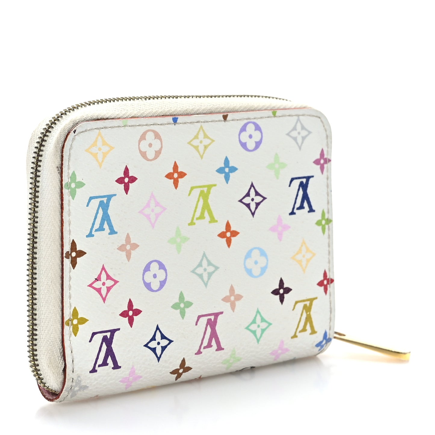 Monogram Multicolor Zippy Coin Purse Wallet White Litchi