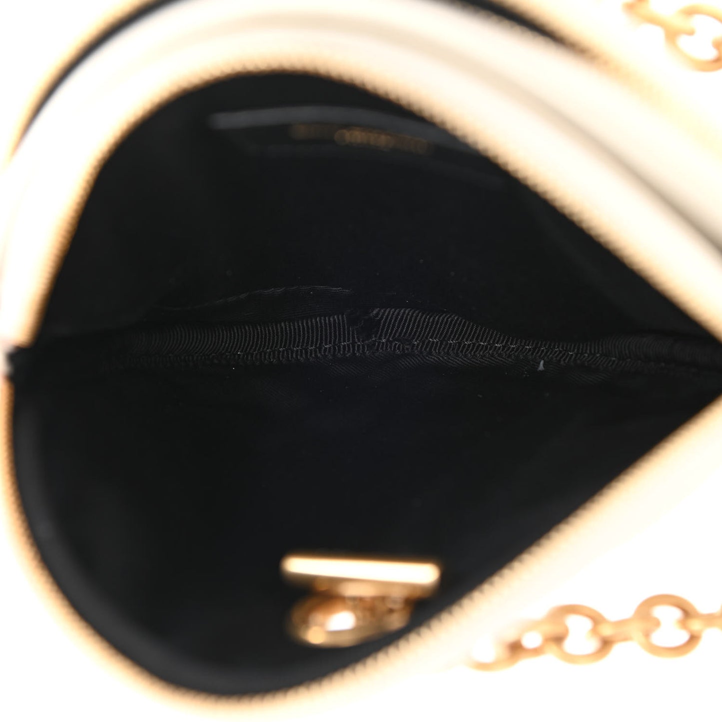 Lambskin Quilted Round Le Maillon Round Tassel Chain Crossbody Bag Crema Soft