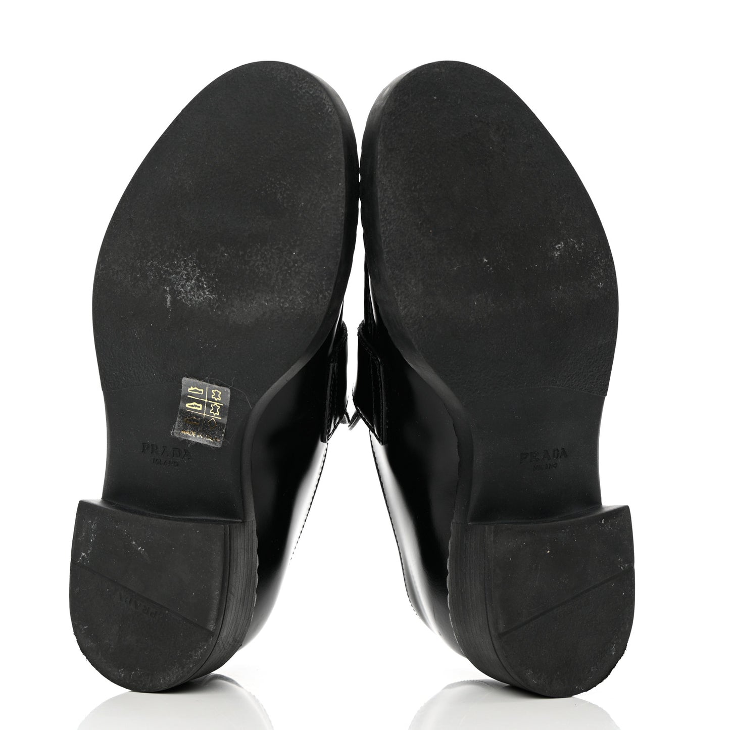 Spazzolato Metal Triangle Logo 50mm Loafers 36 Black