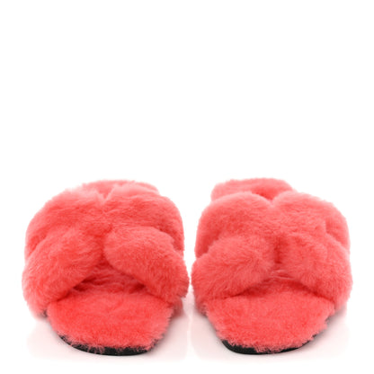 Hermes Woolskin Oran Sandals 36 Rose Du Desert 2 of 8