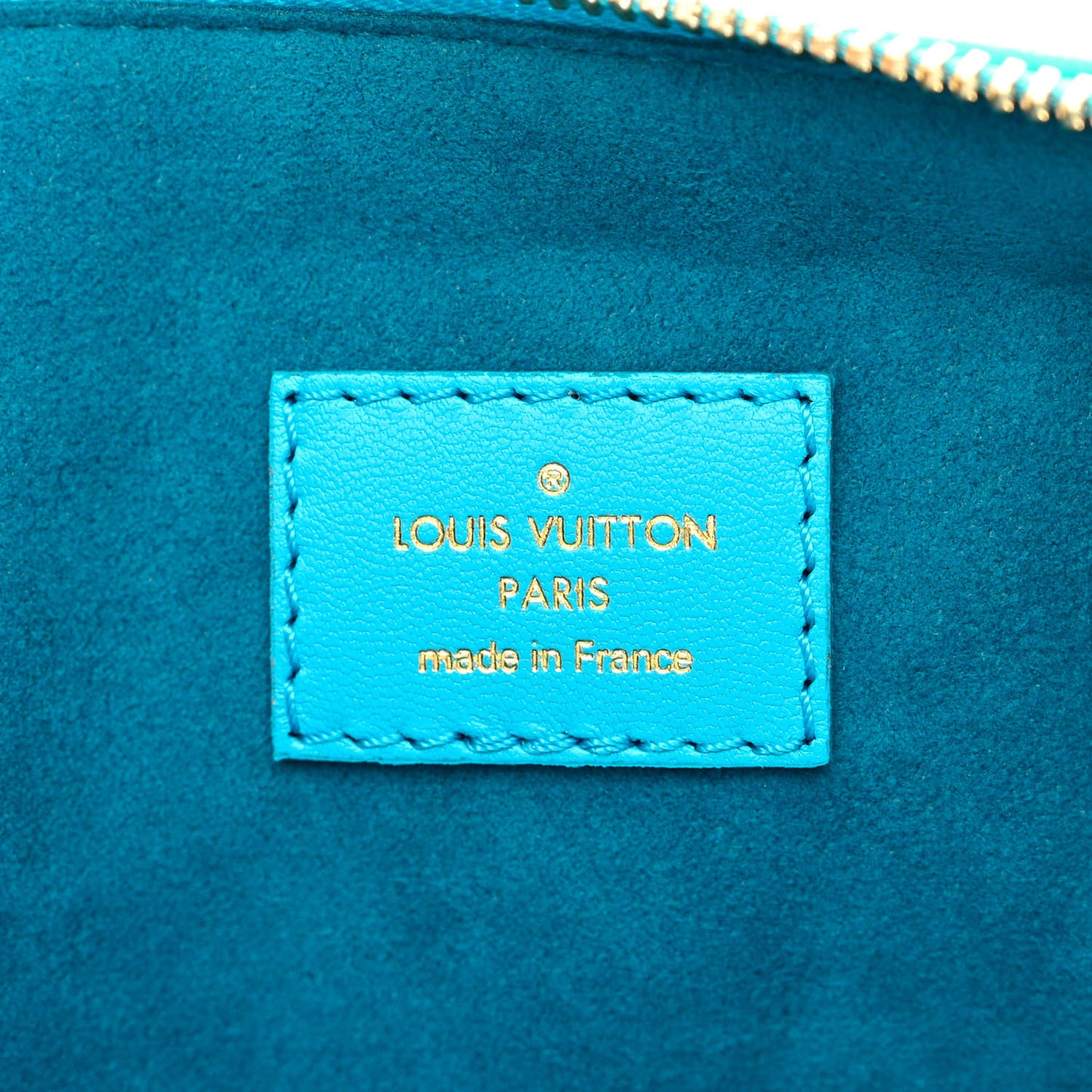 Lambskin Embossed Monogram Coussin PM Turquoise