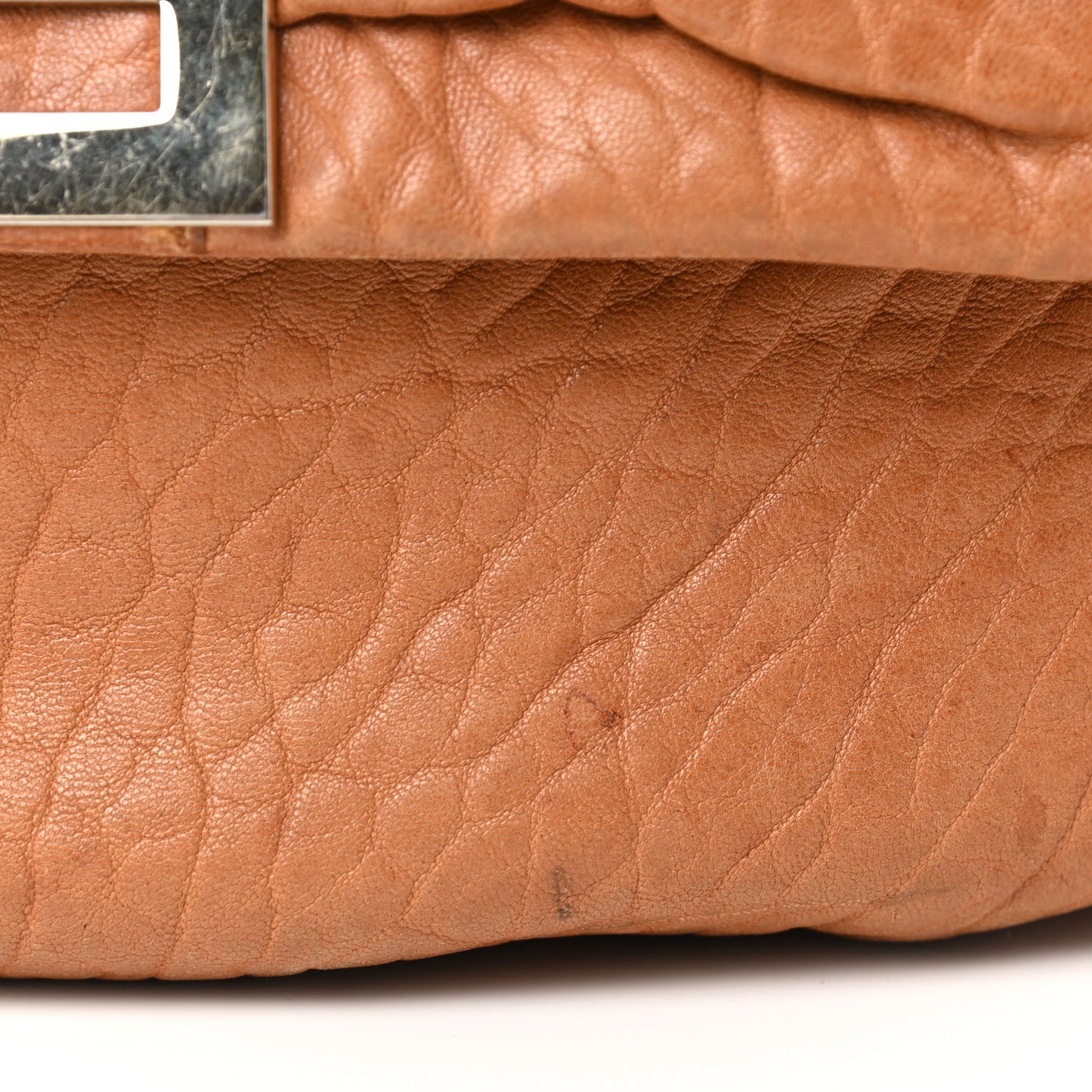 Crinkled Lambskin Mia Shoulder Flap Camel