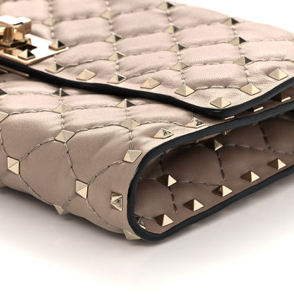 Valentino Garavani Lambskin Rockstud Spike Wallet on Chain Poudre 9 of 10
