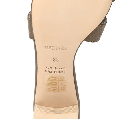 Hermes Epsom Oasis Sandals 38 Etoupe 6 of 9