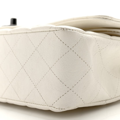 Chanel Crumpled Calfskin Quilted Medium Double Flap White 10 of 14