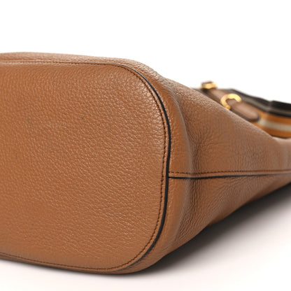 Prada Vitello Phenix Embossed Logo Shoulder Bag Brown 10 of 12
