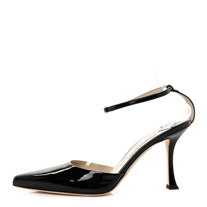 Jimmy Choo Gel Patent Calfskin Mair 90 Sandals 41.5 Black 1 of 7