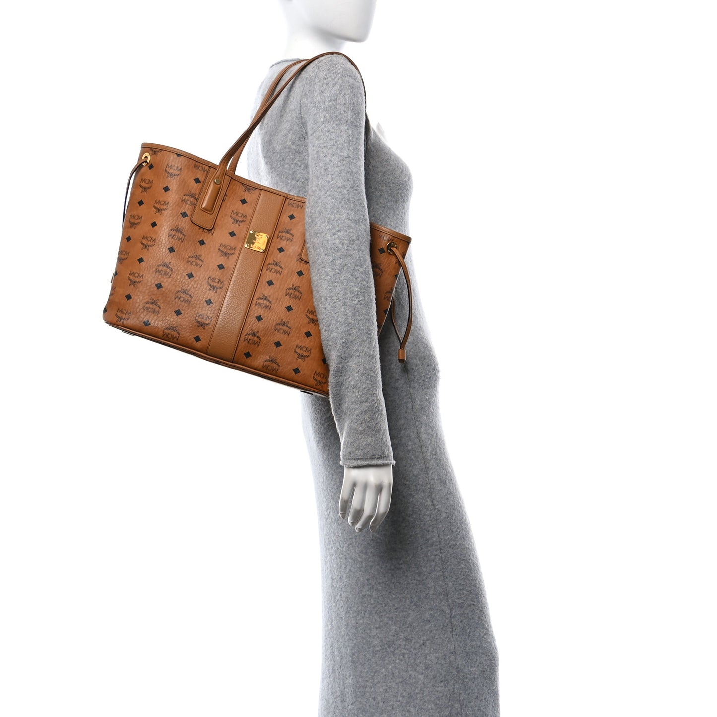 Visetos Medium Liz Reversible Shopper Tote Cognac