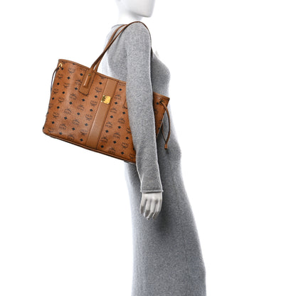 MCM Visetos Medium Liz Reversible Shopper Tote Cognac 3 of 15