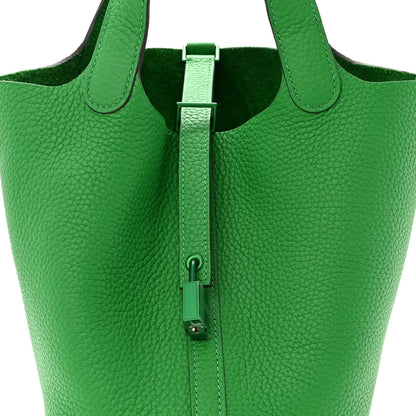 Hermes Taurillon Clemence Monochrome Picotin Lock 18 PM Bambou 8 of 10