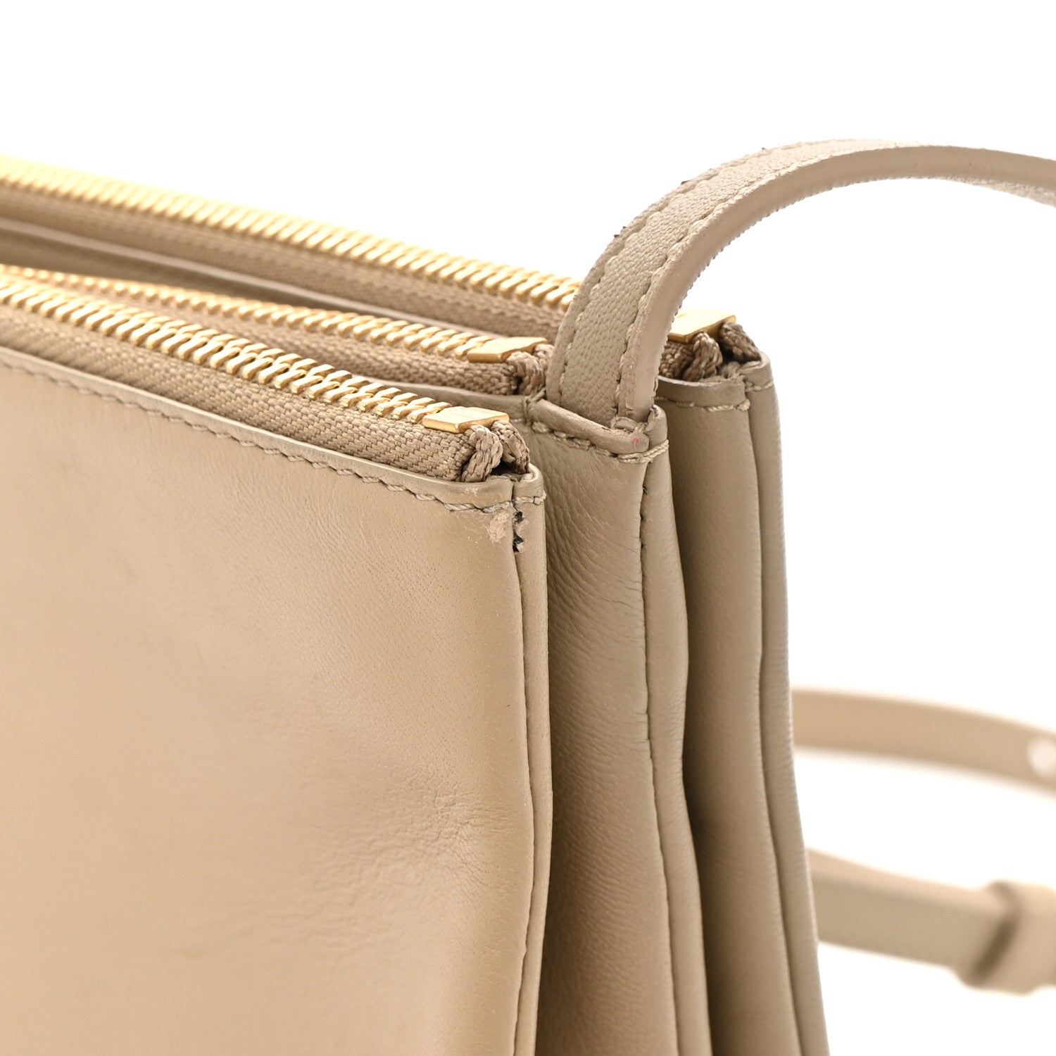 Celine Lambskin Small Trio Crossbody Bag Beige 13 of 16