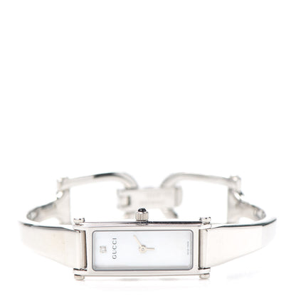 Gucci Stainless Steel Diamond Mother of Pearl 12mm 1500L Horsebit Quartz Watch 2 of 6