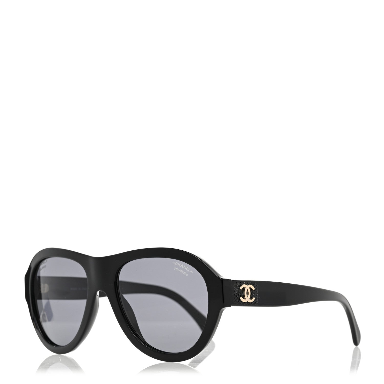 Chanel Acetate Strass Pilot Sunglasses 5467-B Black 1 of 8