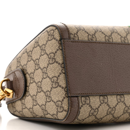 Gucci GG Supreme Monogram Web Medium Ophidia Boston  Beige Ebony New Acero 9 of 15