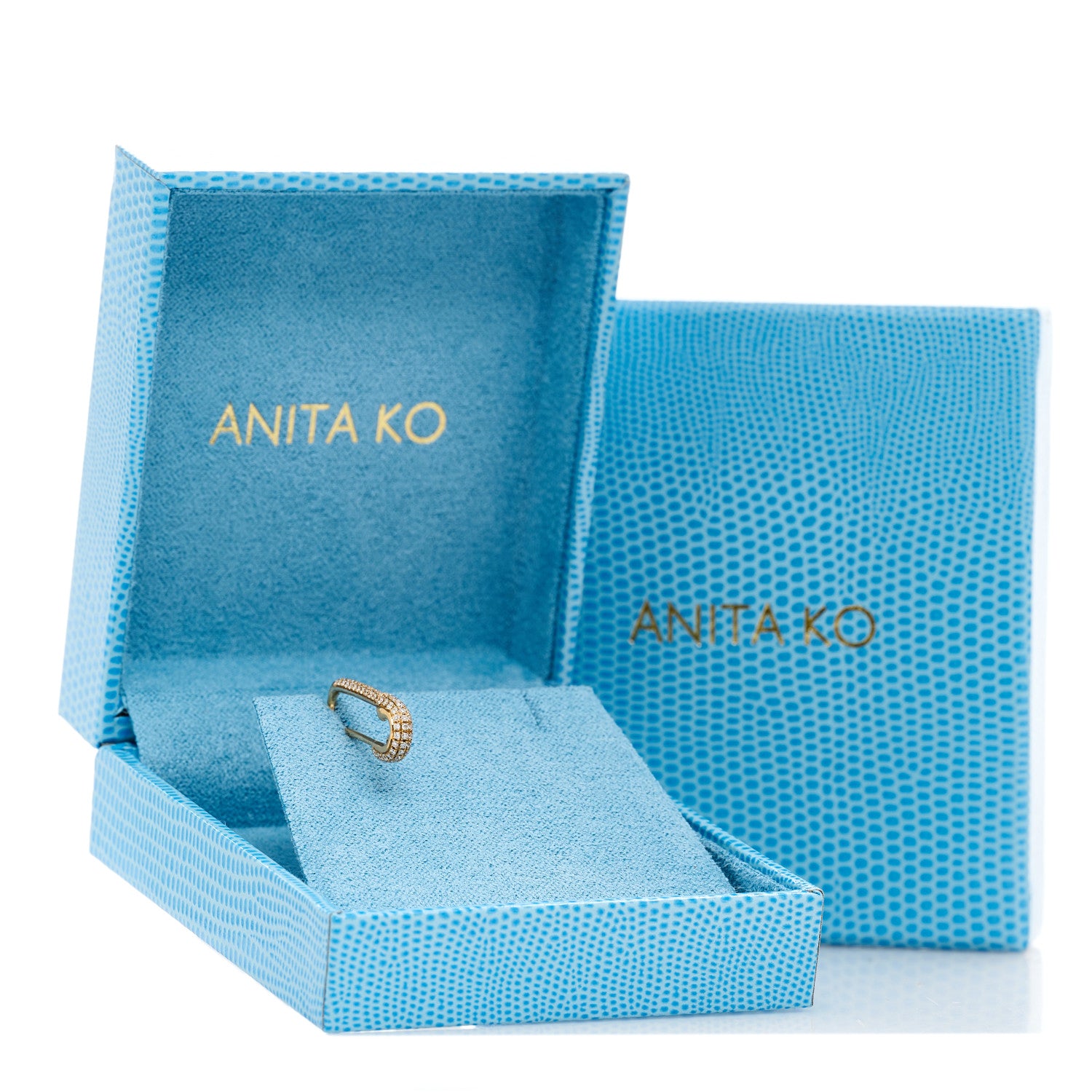 Anita Ko 18K Yellow Gold Diamond Safety Pin Earring 7 of 7