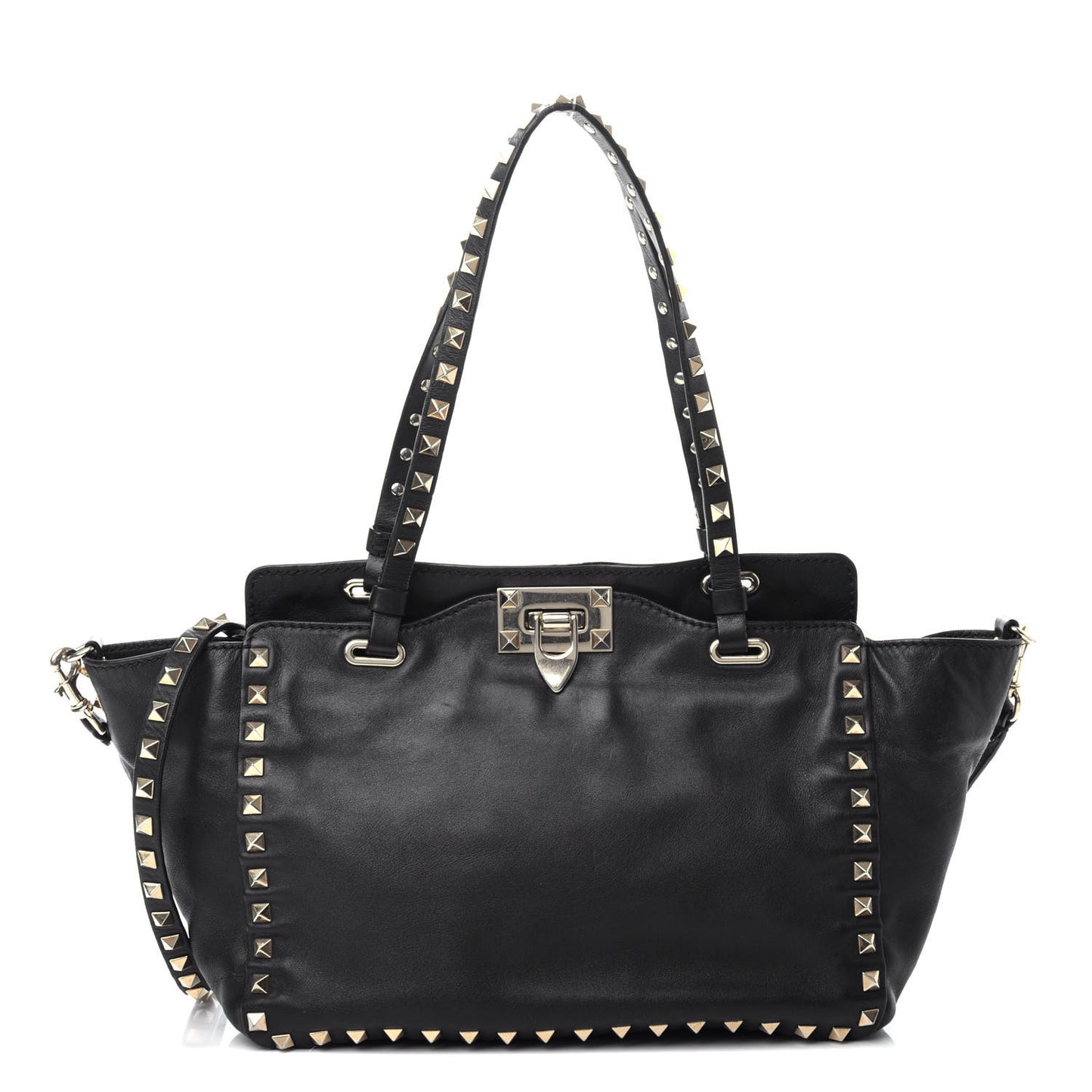 Vitello Small Rockstud Tote Black