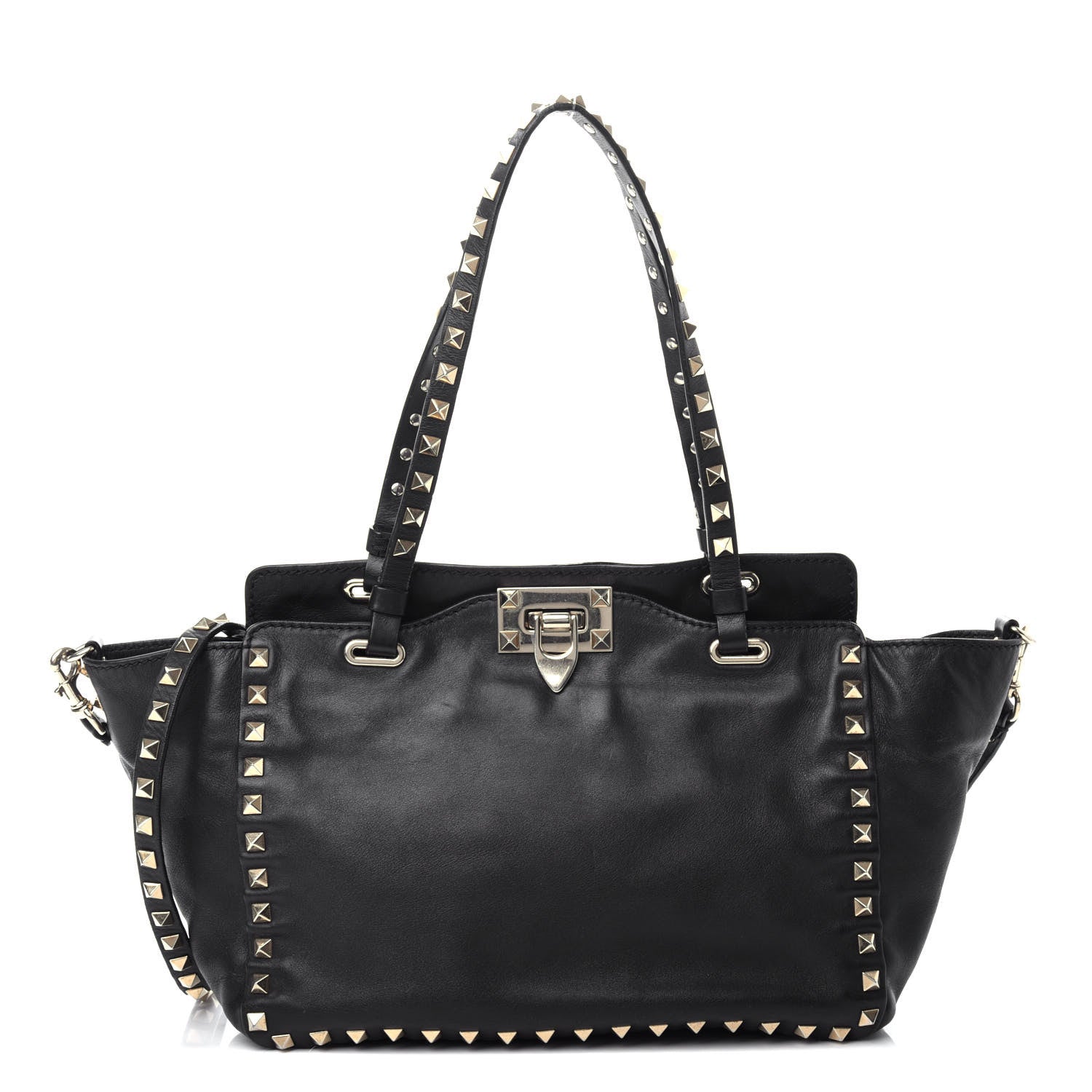 Valentino Garavani Vitello Small Rockstud Tote Black 1 of 11