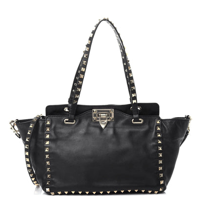 Valentino Garavani Vitello Small Rockstud Tote Black 1 of 11