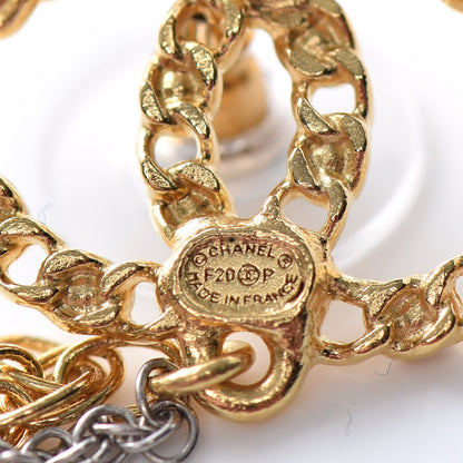 Chanel Crystal CC Chain Cuff Single Earring Gold Silver 4 of 4