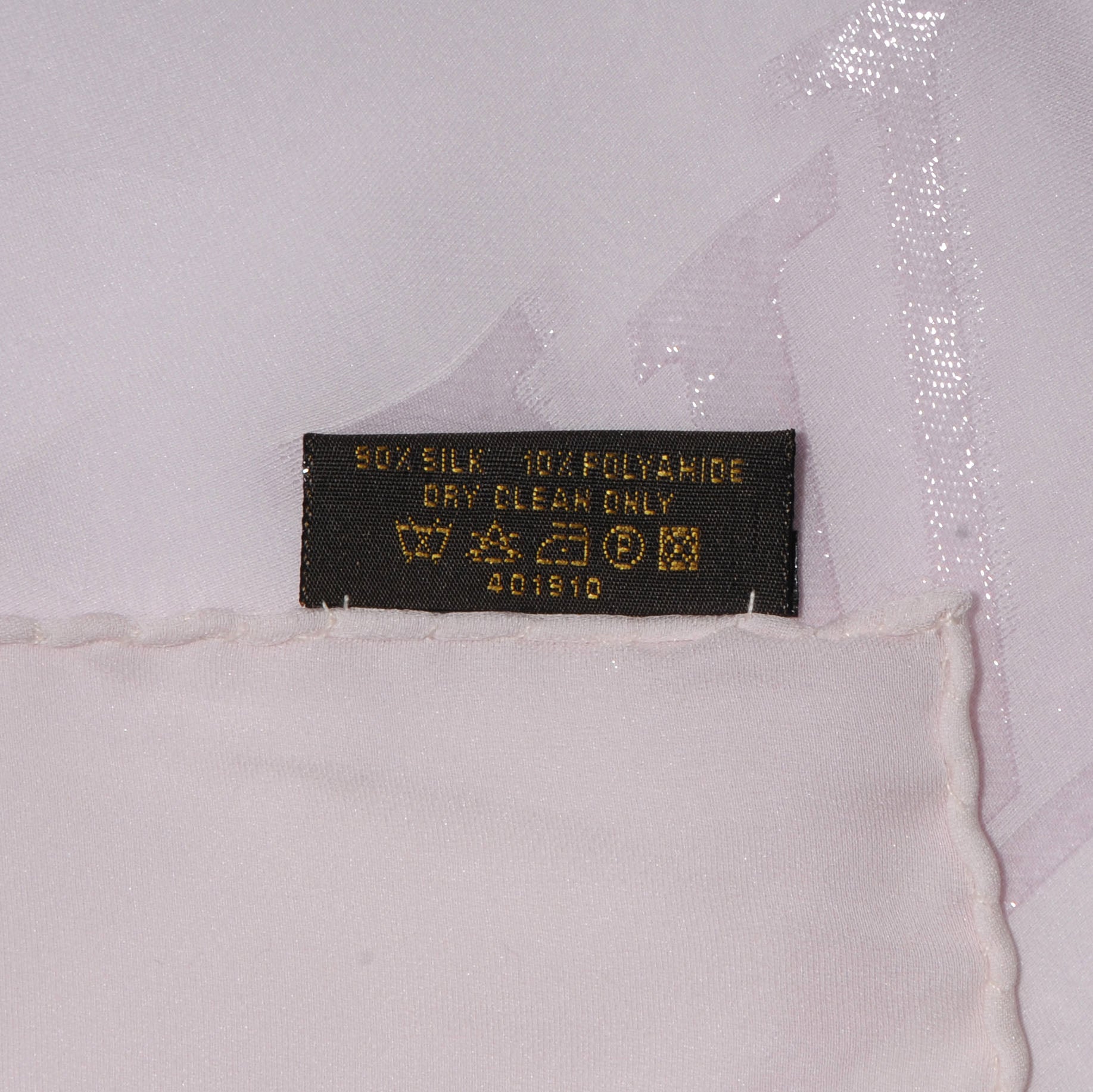 Louis Vuitton Silk Polyamide Glitter Monogram Stole Pale Pink 5 of 5