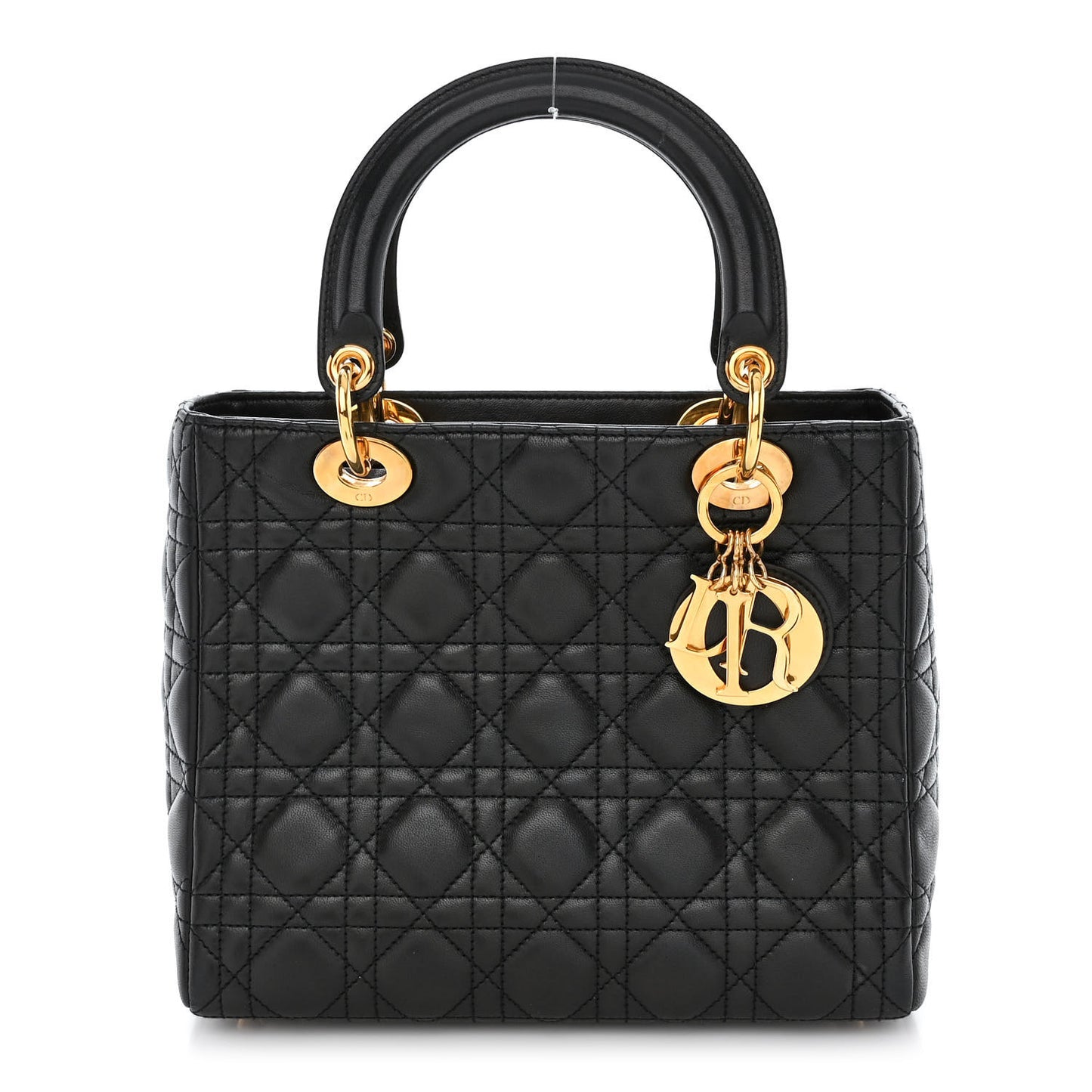 Lambskin Cannage Medium Lady Dior Black