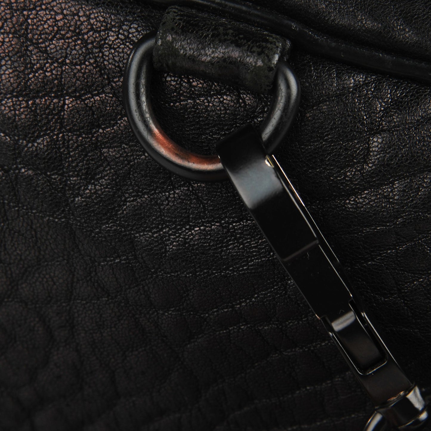 Pebbled Lambskin Rockie Black Matte Black Hardware