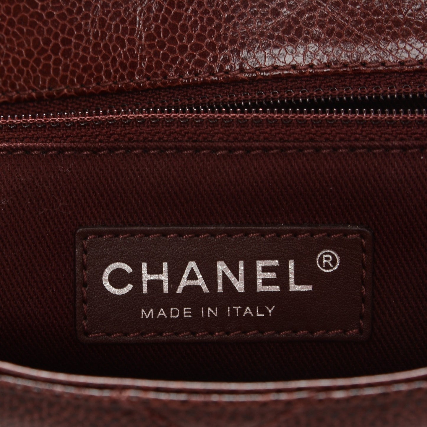 Crumpled Grained Calfskin Medium CC Crave Flap Bordeaux