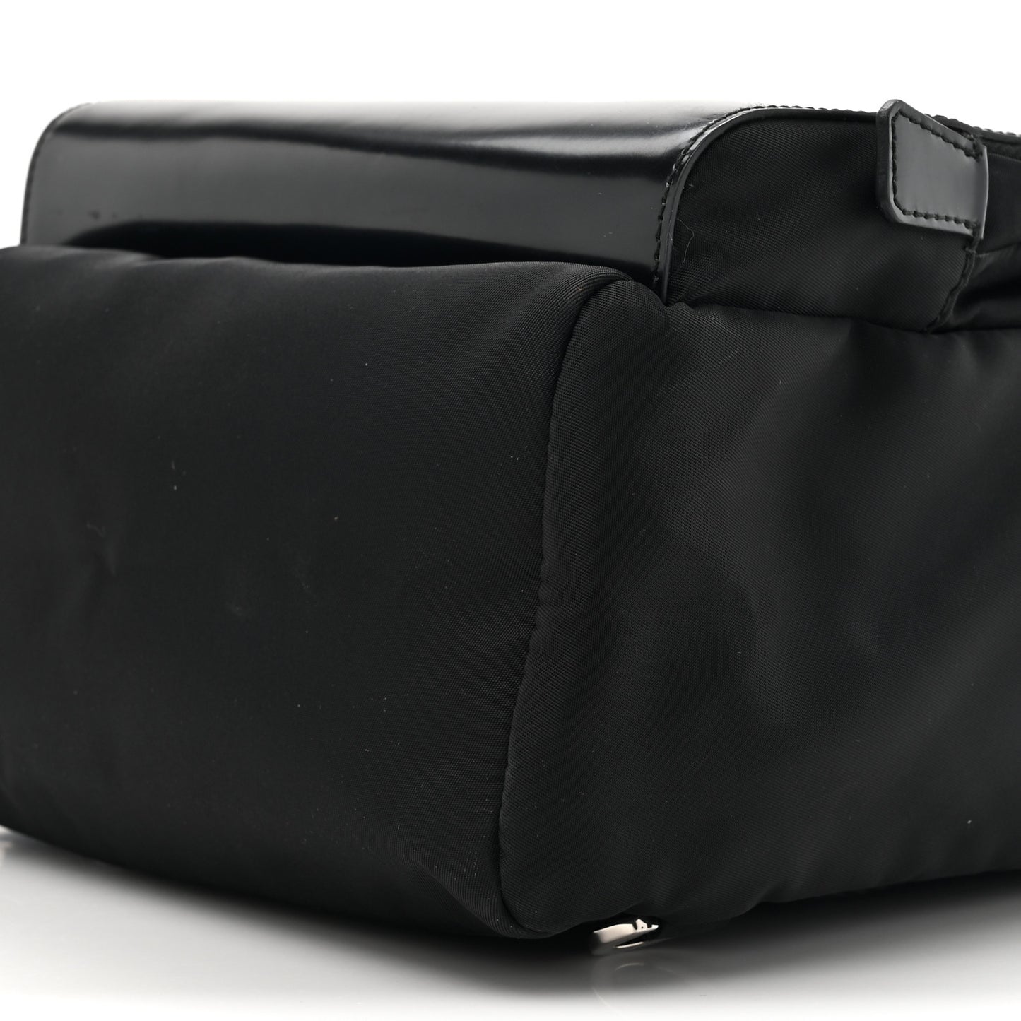 Nylon Brushed Calfskin Mini Backpack Black