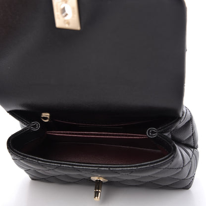 Chanel Caviar Lizard Embossed Quilted Extra Mini Coco Handle Flap Black 6 of 12