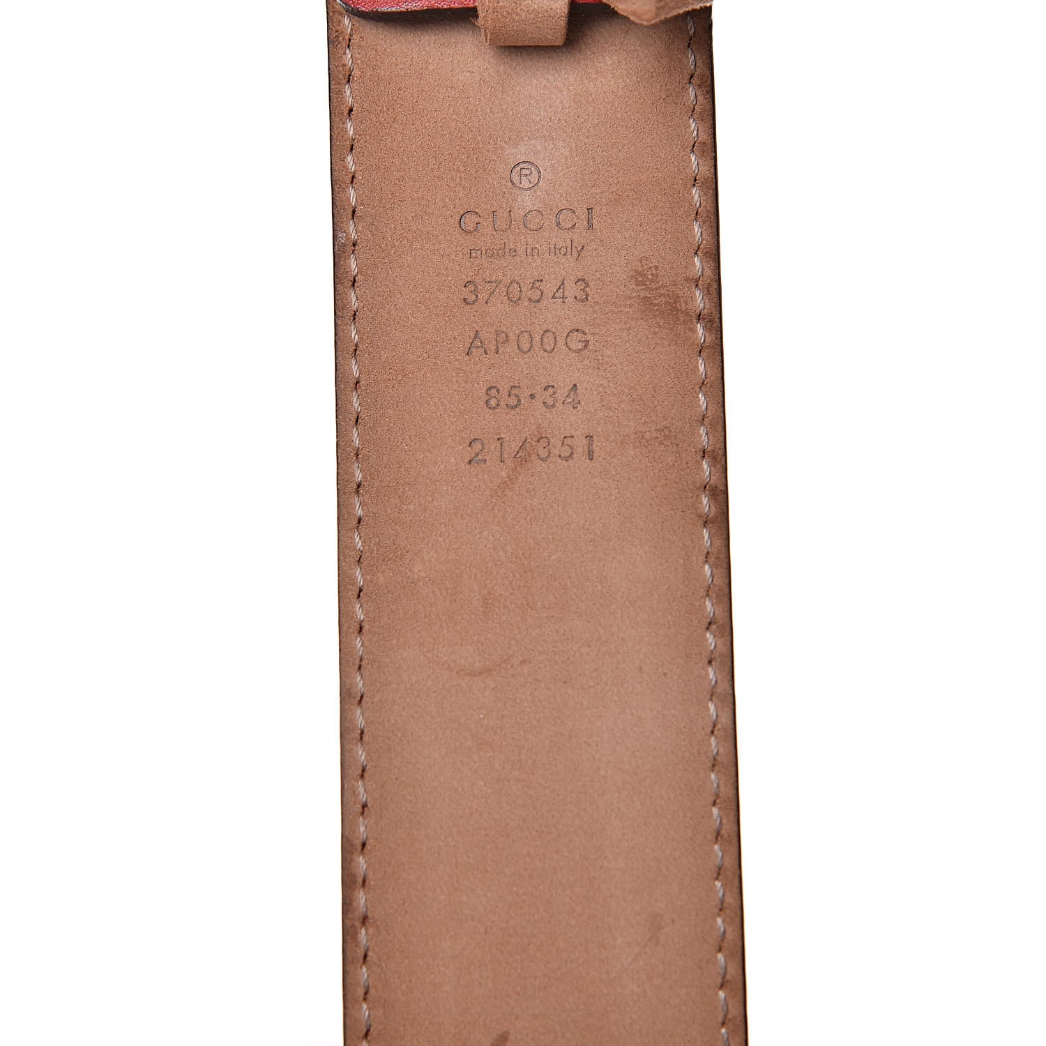 Gucci Moon Calfskin Interlocking G 37mm Belt 85 34 Tabasco 7 of 8