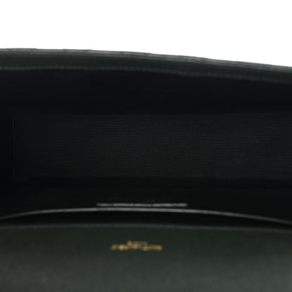 Saint Laurent Grain De Poudre Textured Mixed Matelasse Medium Triquilt Monogram Satchel Vert Fonce 6 of 11