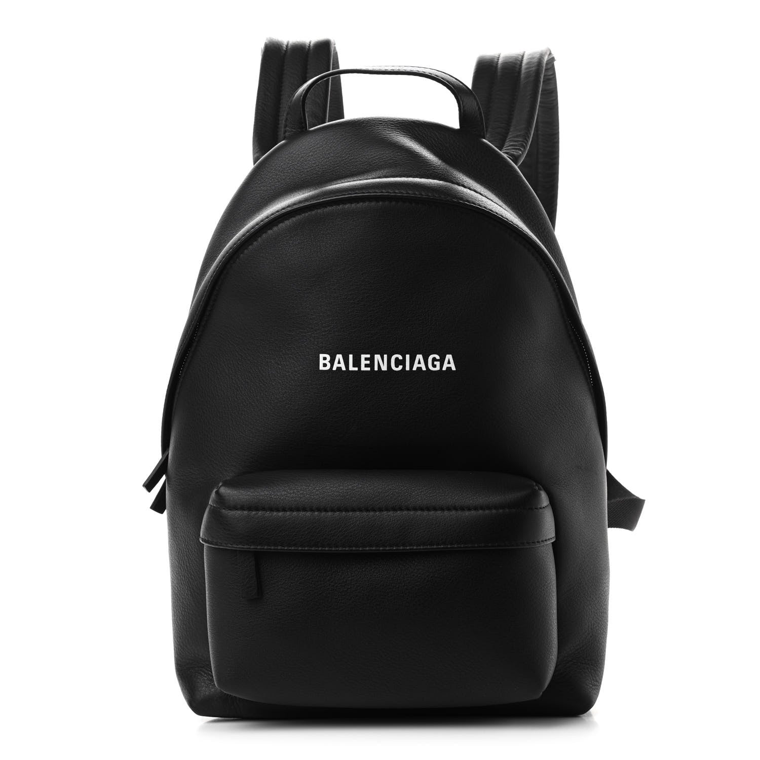 Balenciaga Smooth Calfskin Logo Small Everyday Backpack Black White 1 of 12
