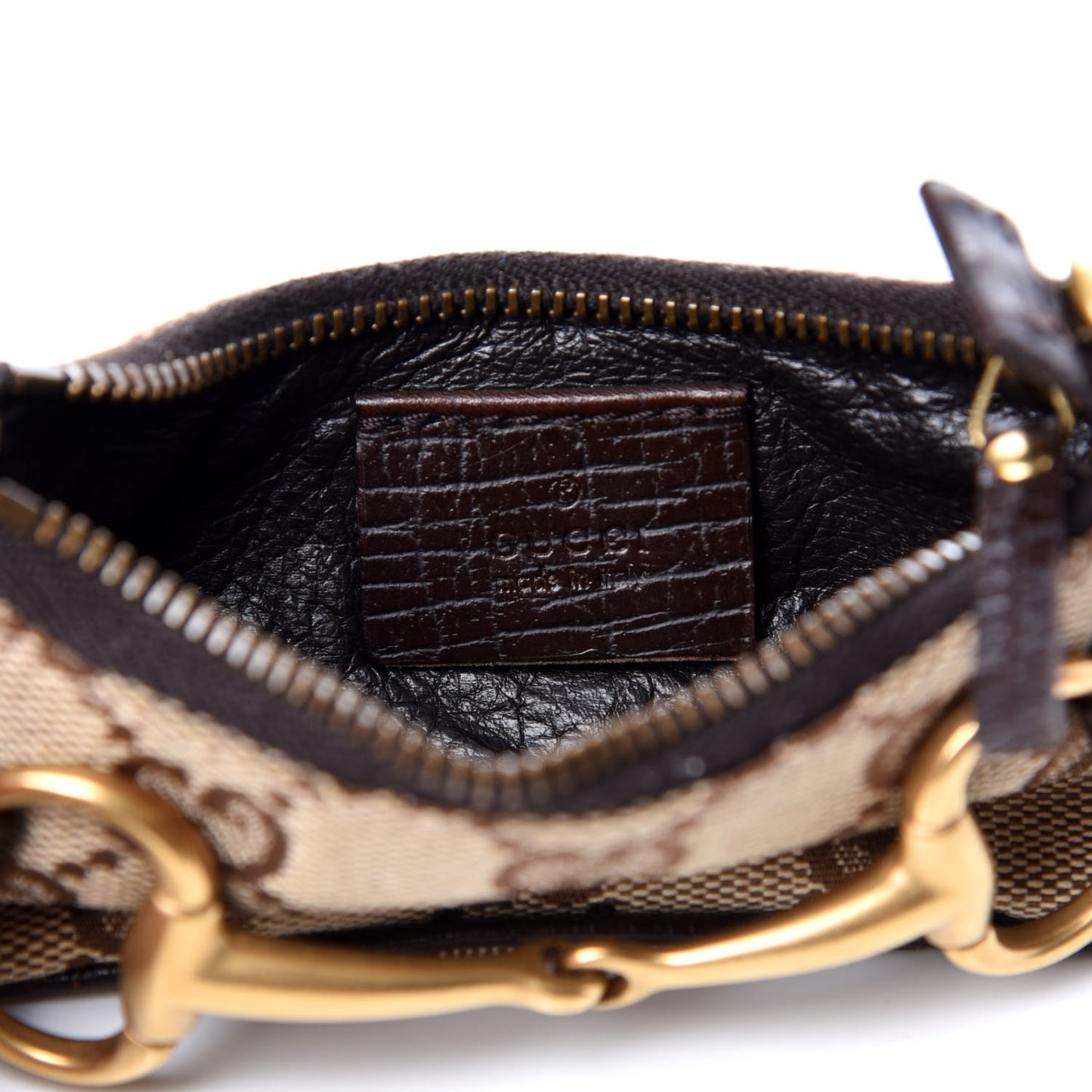 GG Monogram Horsebit Mini Coin Purse Brown