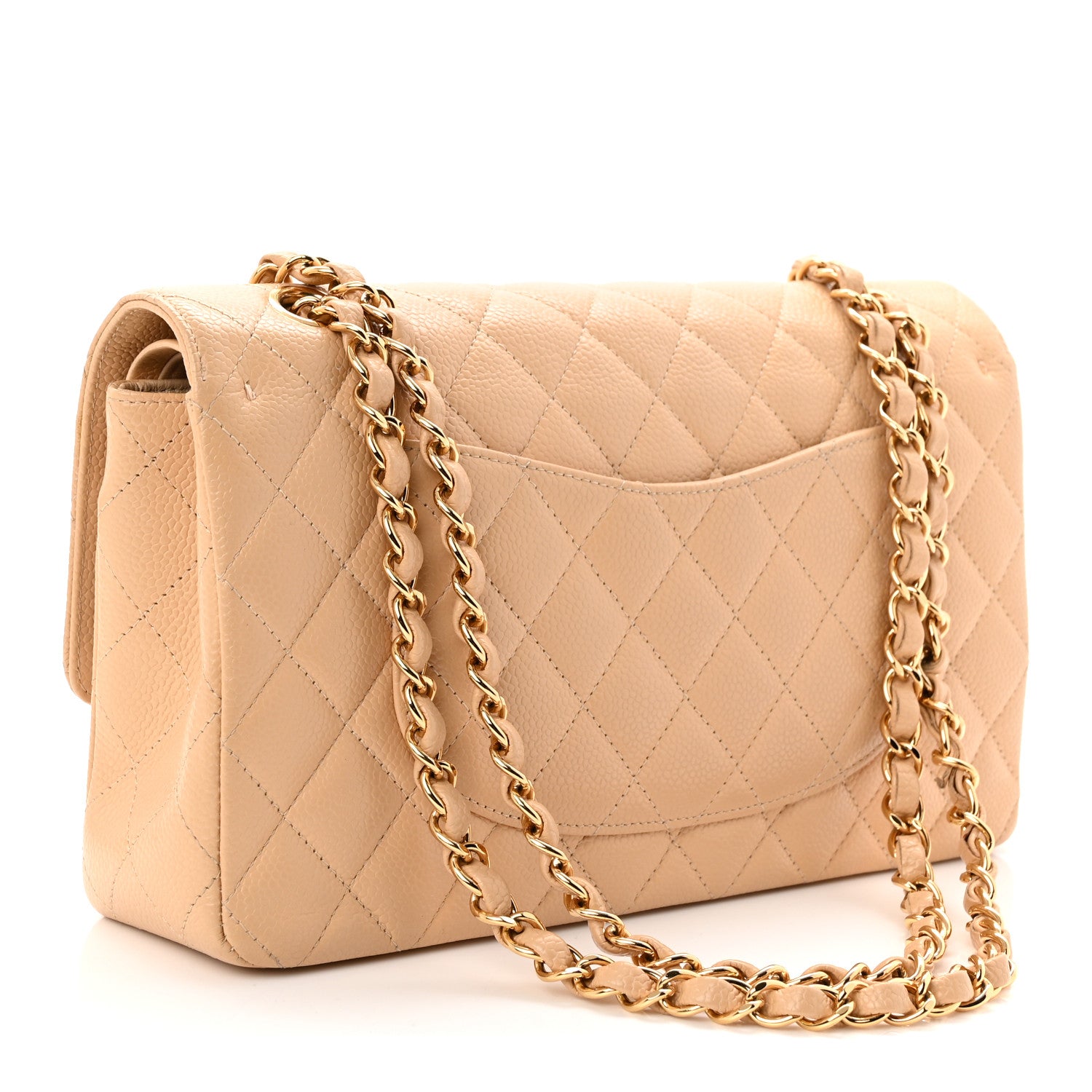 Chanel Caviar Quilted Medium Double Flap Beige 3 of 10