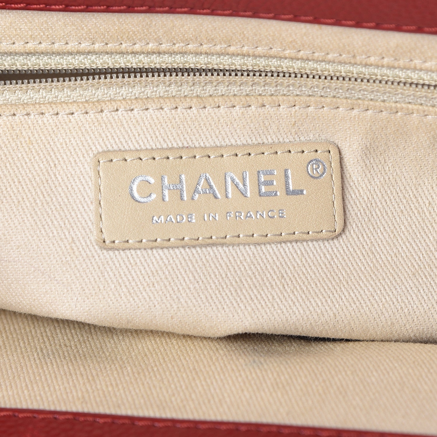 Chanel Caviar Quilted Timeless CC Shopping Tote Red 6 of 16