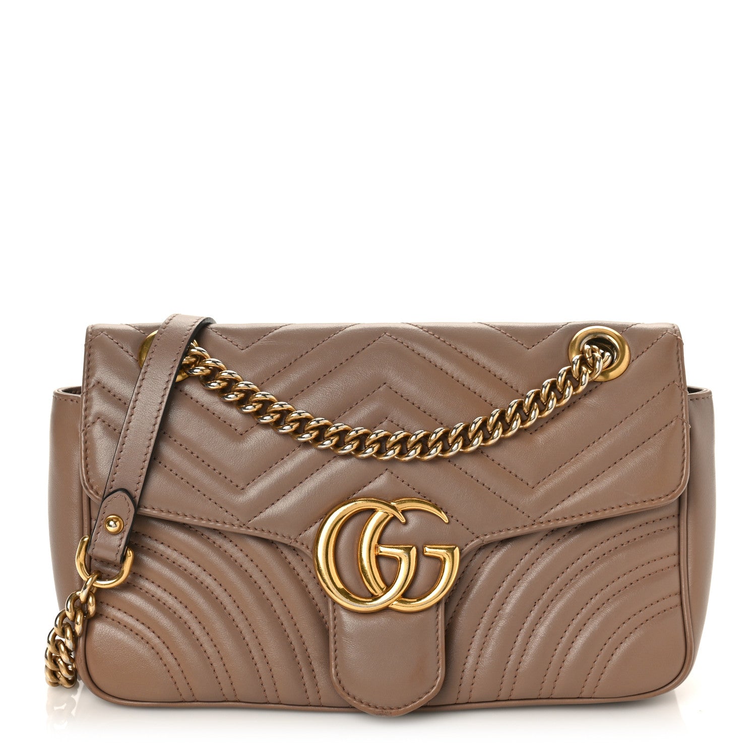 Gucci Calfskin Matelasse Small GG Marmont Shoulder Bag Porcelain Rose 1 of 9