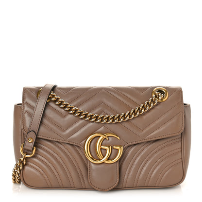Gucci Calfskin Matelasse Small GG Marmont Shoulder Bag Porcelain Rose 1 of 9