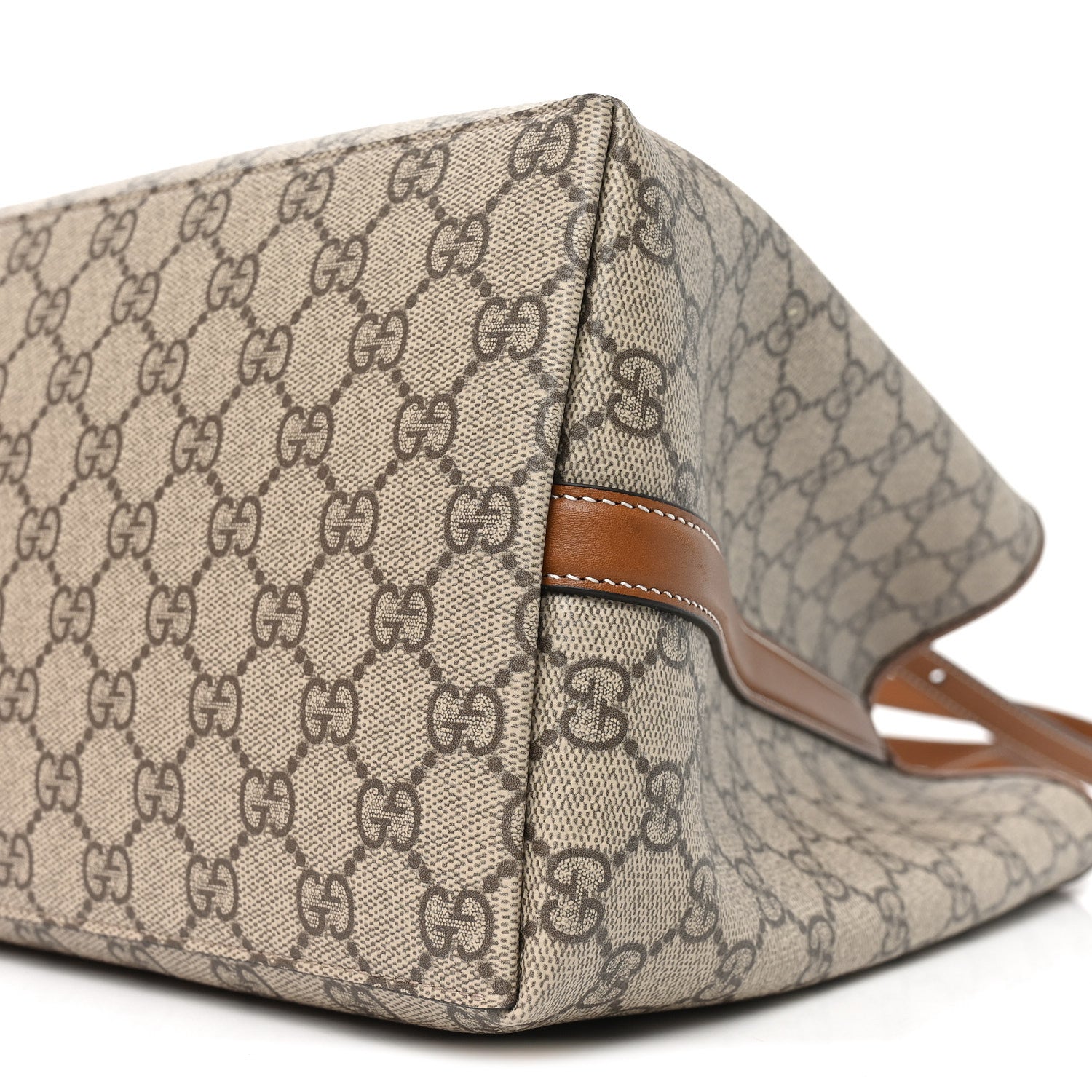 Gucci GG Supreme Monogram Emblem Large Tote Bag Beige Dark Brown 9 of 9