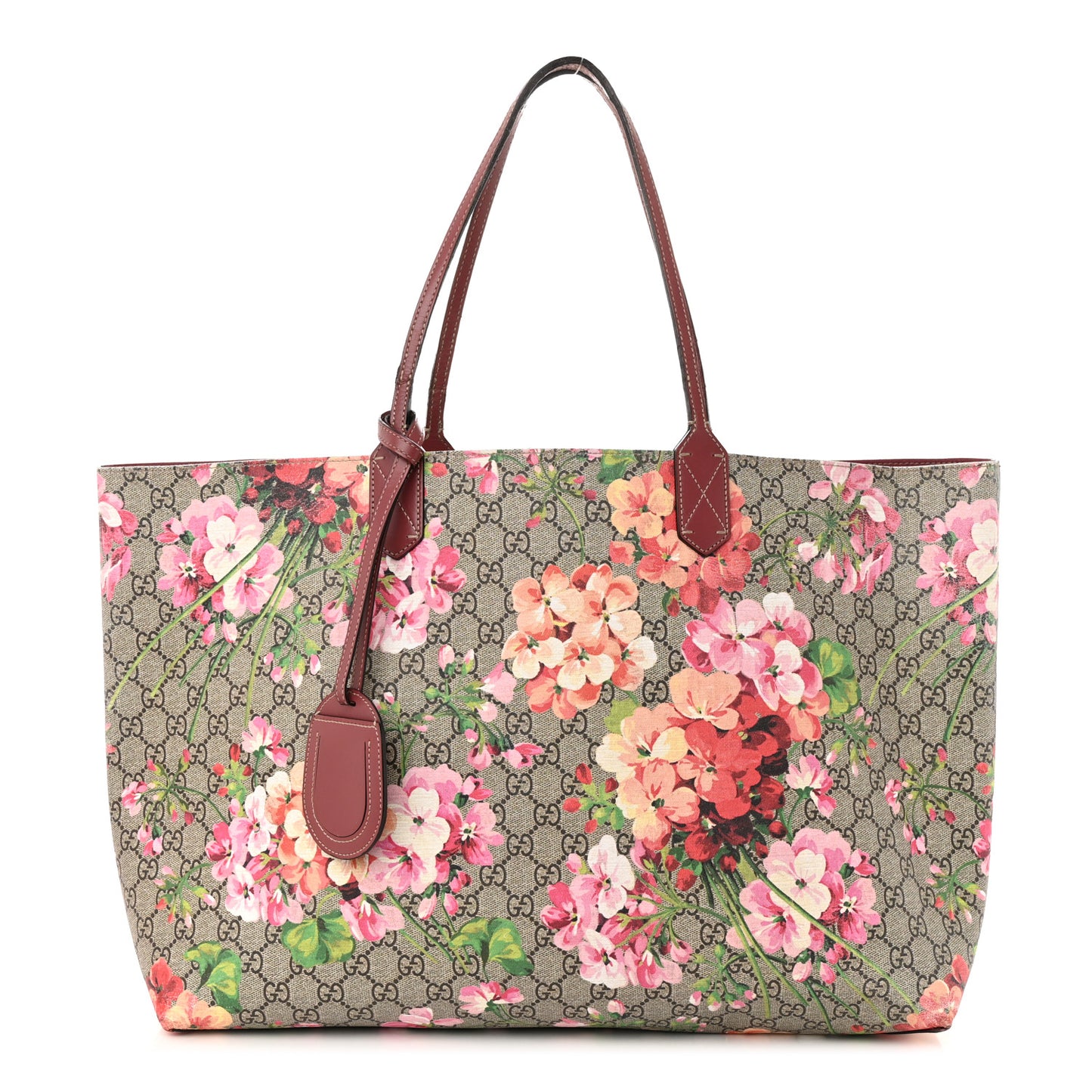 GG Supreme Monogram Blooms Large Reversible Tote Beige Multicolor Dry Rose