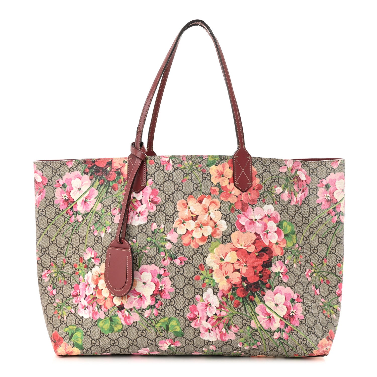 Gucci GG Supreme Monogram Blooms Large Reversible Tote Beige Multicolor Dry Rose 1 of 20