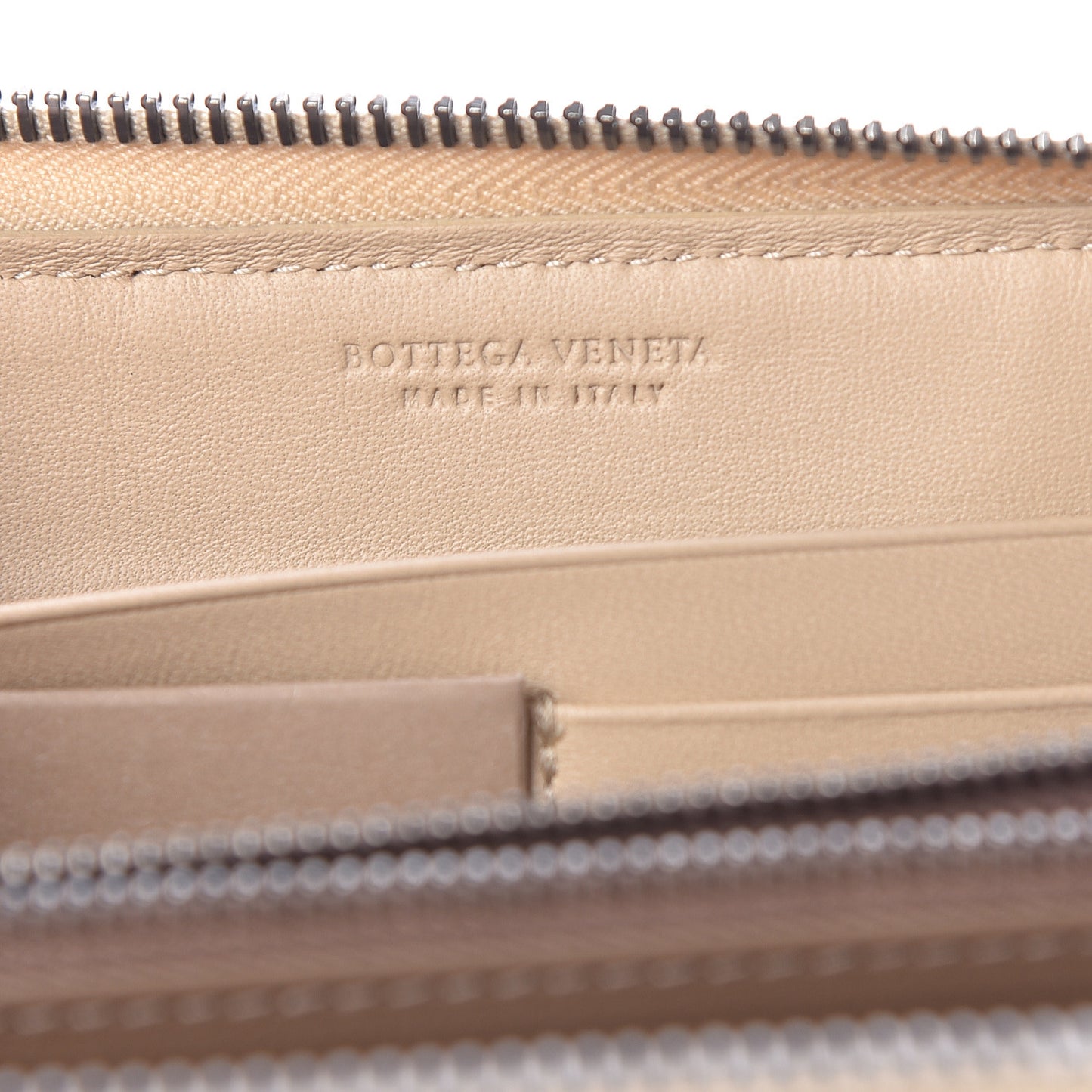 Nappa Intrecciato Zip Around Wallet Mink Multicolor