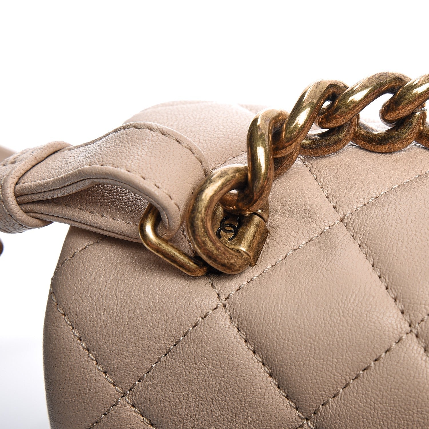 Chanel Shiny Sheepskin Quilted Small Trapezio Flap Beige 11 of 13