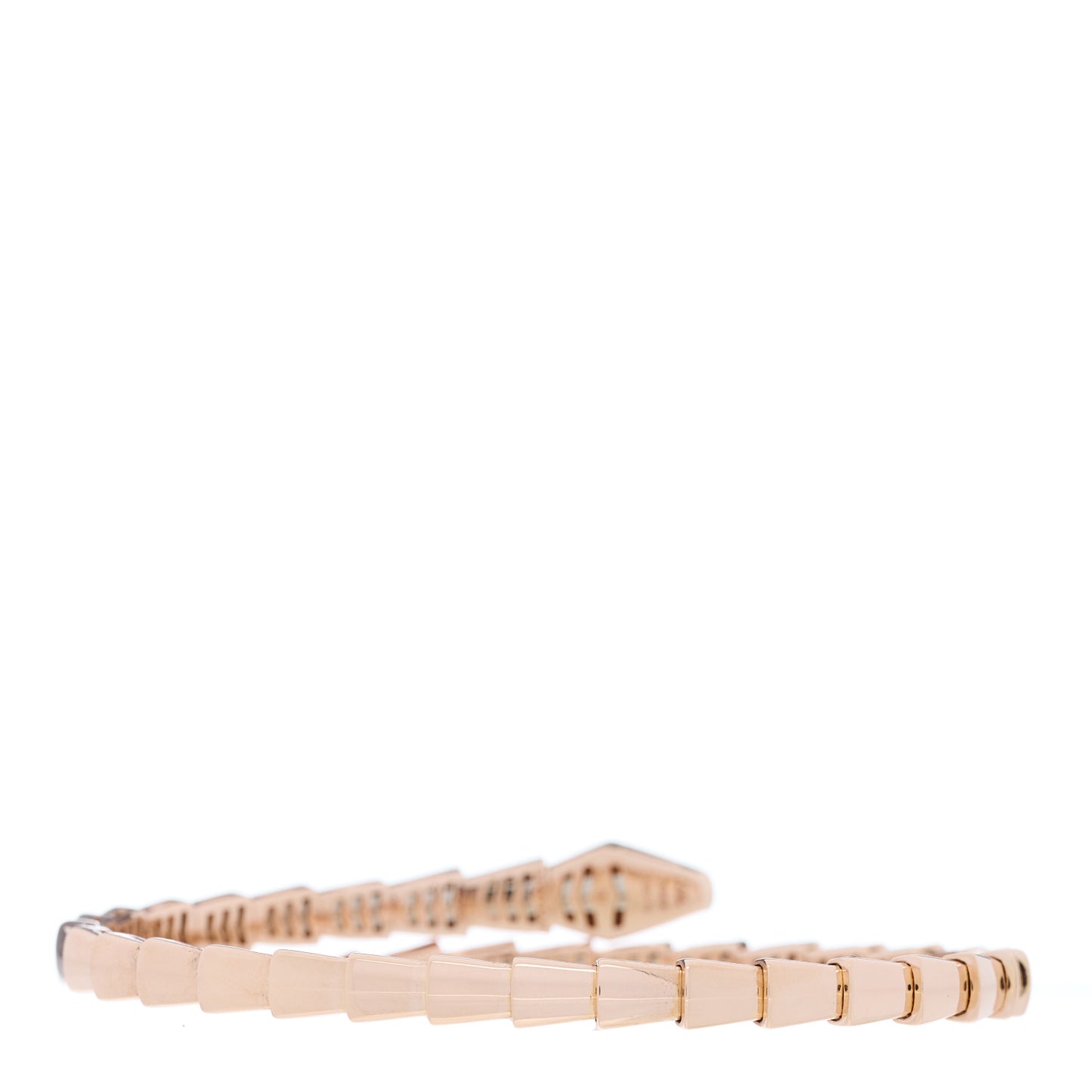 18K Rose Gold Diamond Serpenti Viper Bracelet M