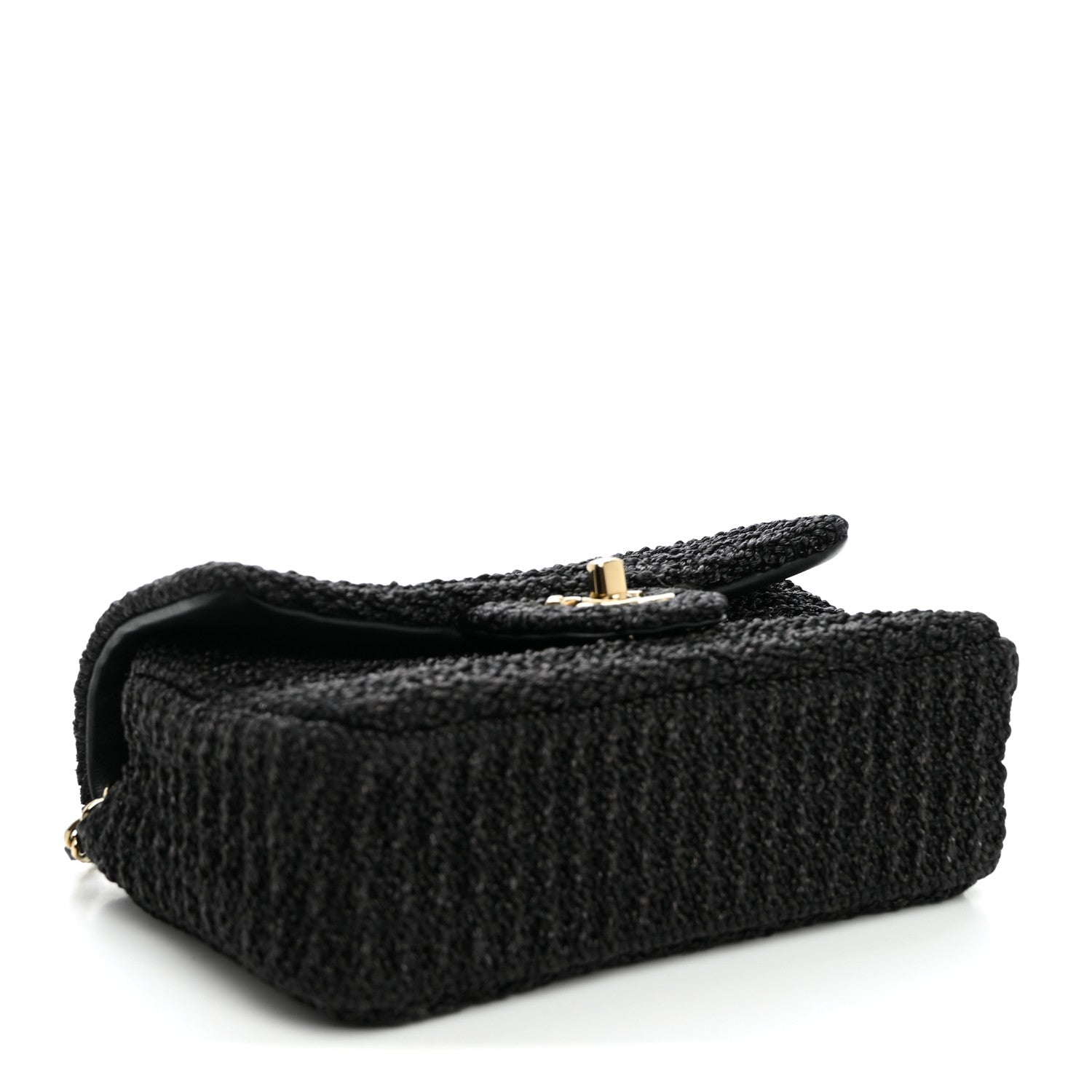 Chanel Woven Fabric Mini Rectangular Flap Black 3 of 9
