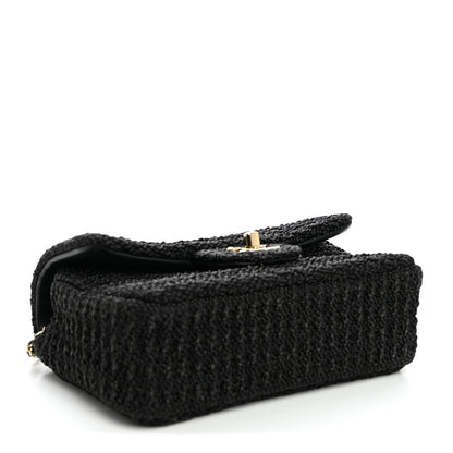 Chanel Woven Fabric Mini Rectangular Flap Black 3 of 9