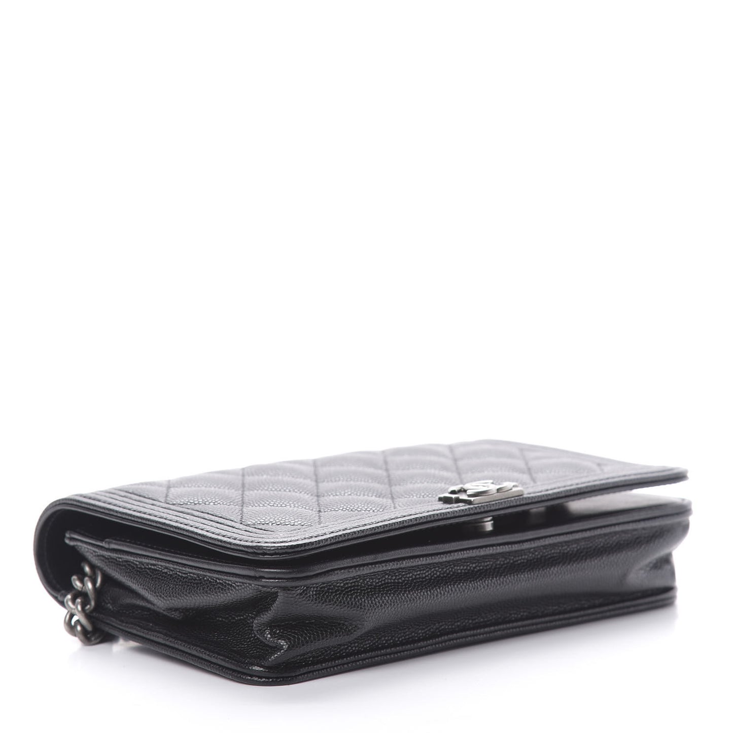 Caviar Quilted Boy Wallet On Chain WOC Black