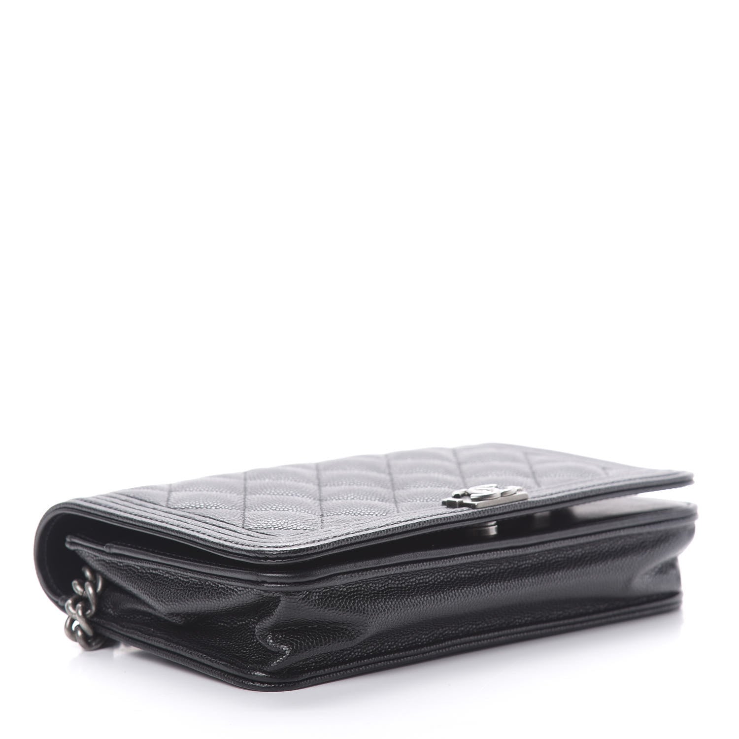 Chanel Caviar Quilted Boy Wallet On Chain WOC Black 4 of 15
